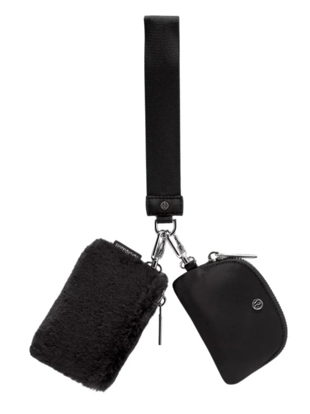 lululemon athletica Black Keychain Wristlet with Dual Pouches